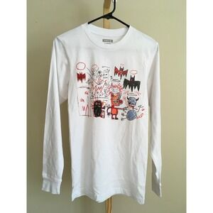 Stance Jean-Michel Basquiat Long Sleeve Graphic T-Shirt White Mens XS Art Tee